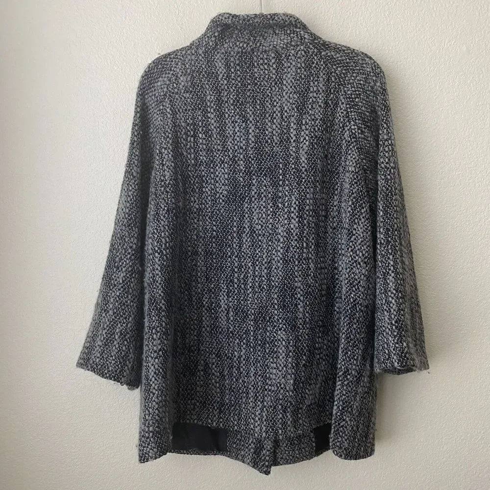 Eileen Fisher Jacket Womens Sz XL Wool Peacoat Tweed Button Front - Picture 2 of 8